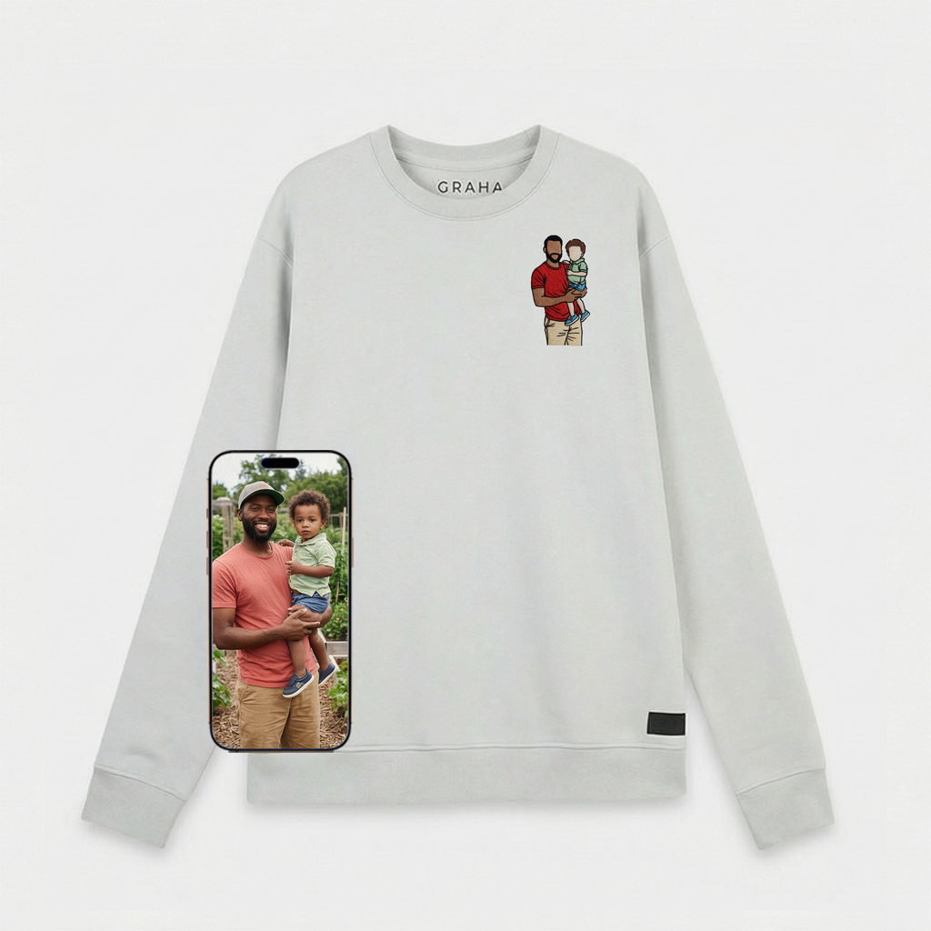 GRAHA Custom Family Photo Embroidered Sweatshirt & Hoodie