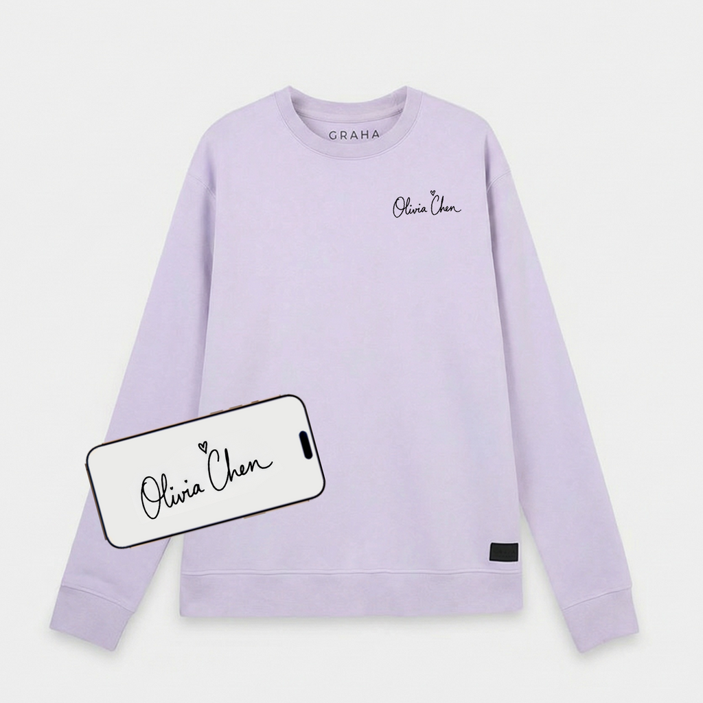 GRAHA Custom Signature Embroidered Sweatshirt, Hoodie & Sweatpants
