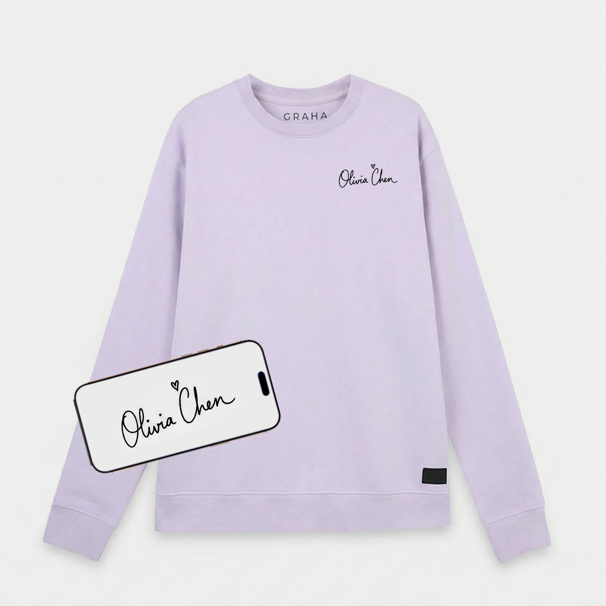 GRAHA Custom Signature Embroidered Sweatshirt, Hoodie & Sweatpants